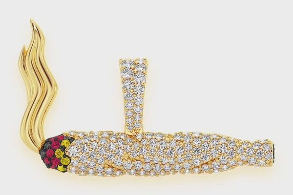 BURNING JOINT RUBY AND DIAMOND PENDANT 14K SOLID GOLD 1.25 CTW, Color: Yellow Gold, Diamond: VS