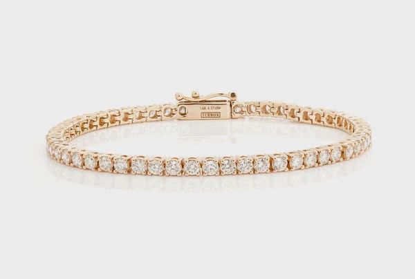 10PT PRONG SET DIAMOND TENNIS BRACELET 14K SOLID GOLD 4.50CTW, Color: Yellow Gold, Diamond: VS, Size: 6.5
