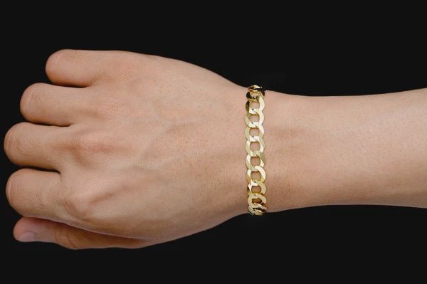 8.5MM CURB BRACELET 14K SOLID GOLD