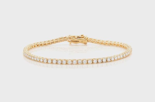 5PT PRONG SET DIAMOND TENNIS BRACELET 14K SOLID GOLD 3.00CTW