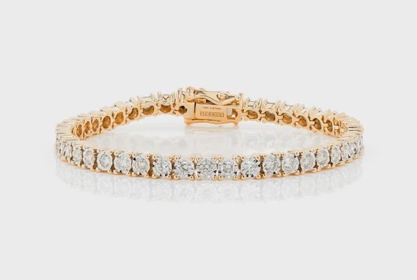 9PT MIRACLE SET DIAMOND TENNIS BRACELET 14K SOLID GOLD 4.50CTW