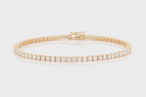 9PT PRONG SET DIAMOND TENNIS BRACELET 14K SOLID GOLD 6.00CTW