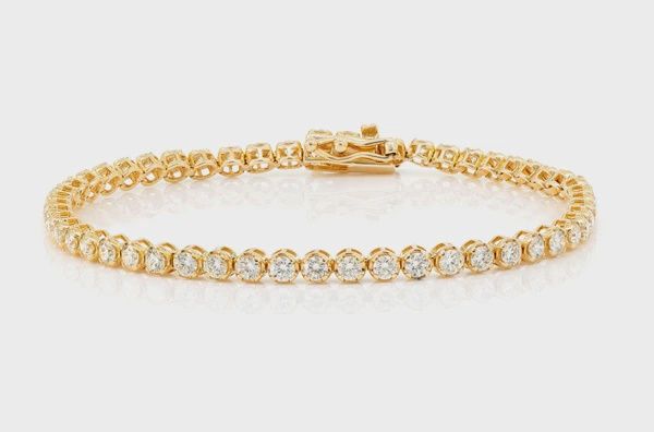 10PT CROWN SET DIAMOND BRACELET 14K SOLID GOLD 4.50CTW
