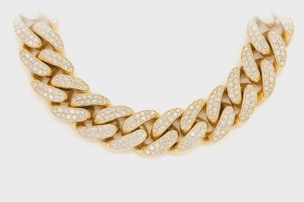 14MM MIAMI CUBAN LINK DIAMOND NECKLACE 14K SOLID 24.00CTW, Colour: Yellow Gold, Diamond: VS, Size: 16