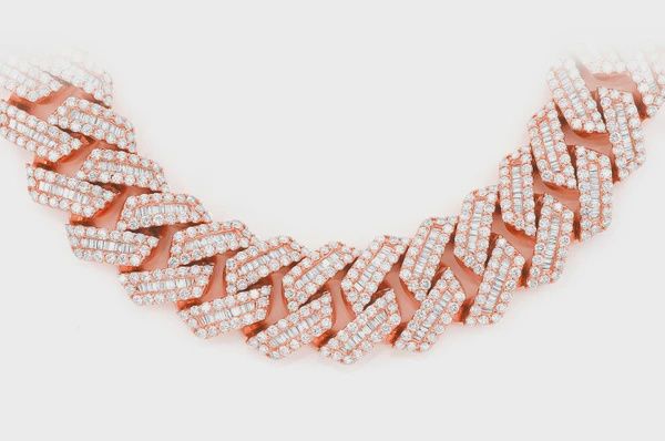 21MM BAGUETTE MIAMI CUBAN DIAMOND NECKLACE 14K SOLID GOLD 59.50CTW