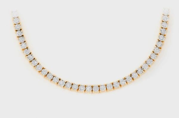 75CTW 2PT MIRACLE SET DIAMOND NECKLACE 14K SOLID GOLD 4.00CTW
