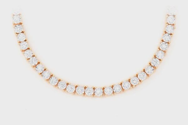 6PT MIRACLE SET DIAMOND TENNIS NECKLACE 14K SOLID GOLD 8.95CTW, Colour: Yellow Gold, Diamond: VS, Size: 16