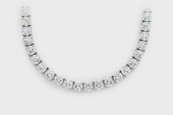 50PT PRONG SET DIAMOND TENNIS NECKLACE 22IN 14K SOLID 55.00CTW, Colour: White Gold, Diamond: VS, Size: 16