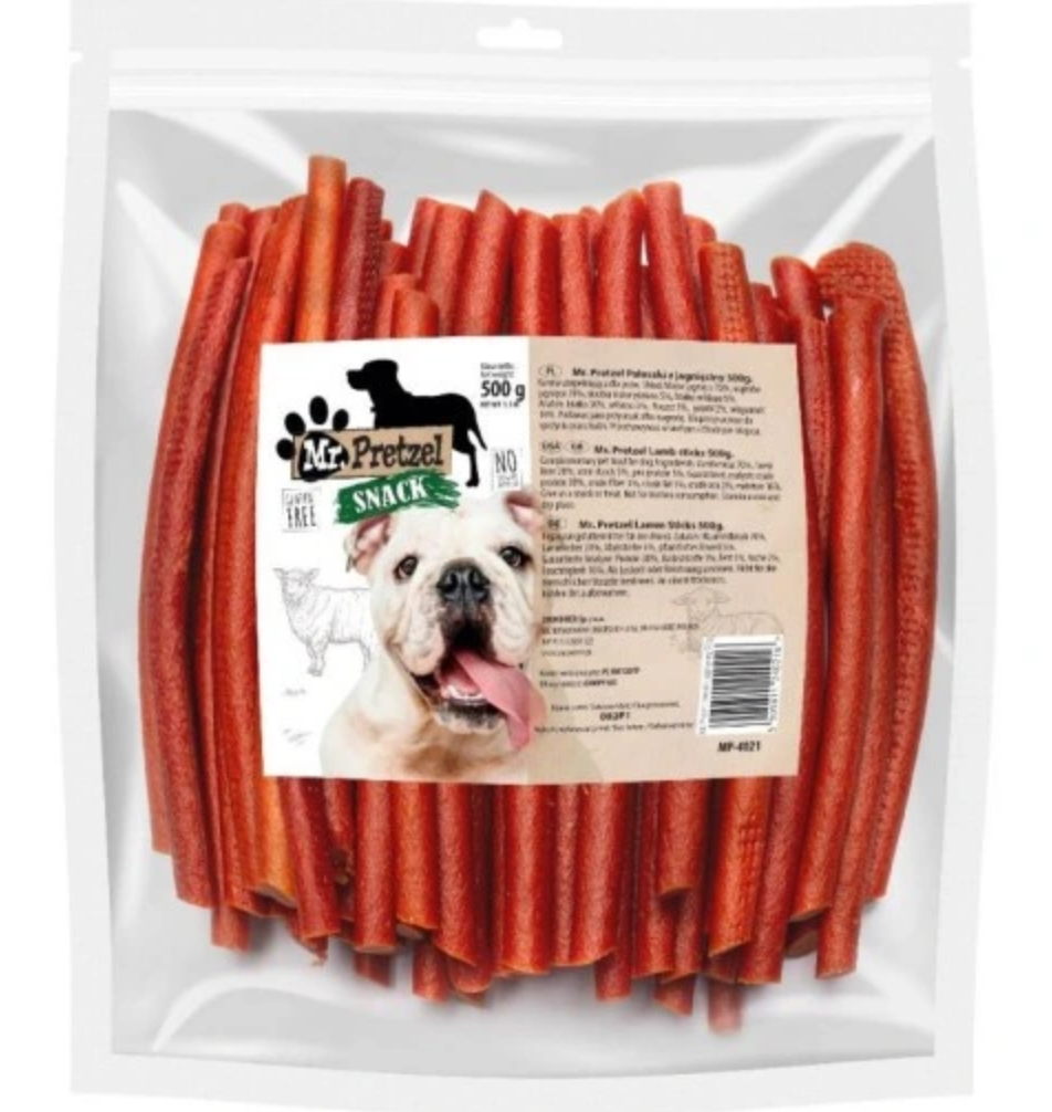 Przysmak, przekąska dla psa Miękkie Paluszki z Jagnięciny Mr.Pretzel 500g