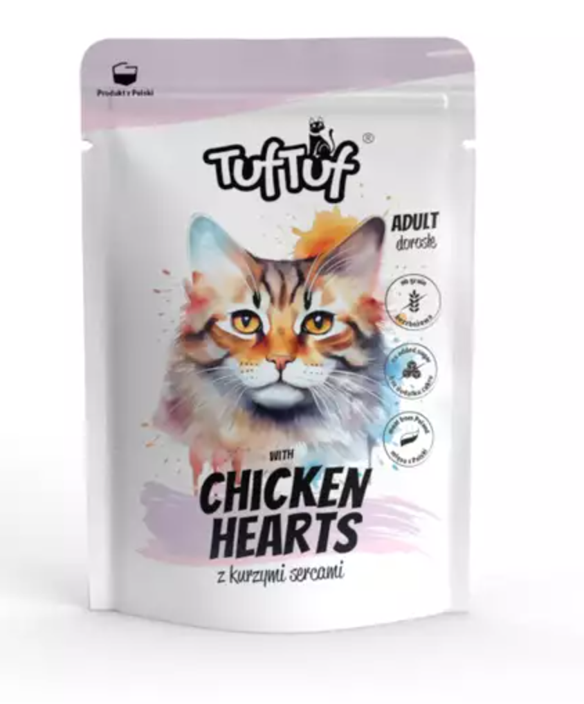 Tuf Tuf Kot saszetka dla kota z kurzymi sercami 100g