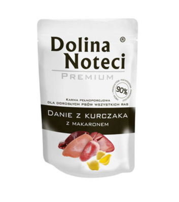 Mokra karma dla dorosłych psów wszystkich ras Dolina Noteci Premium Danie z kurczaka z makaronem saszetka 100 g