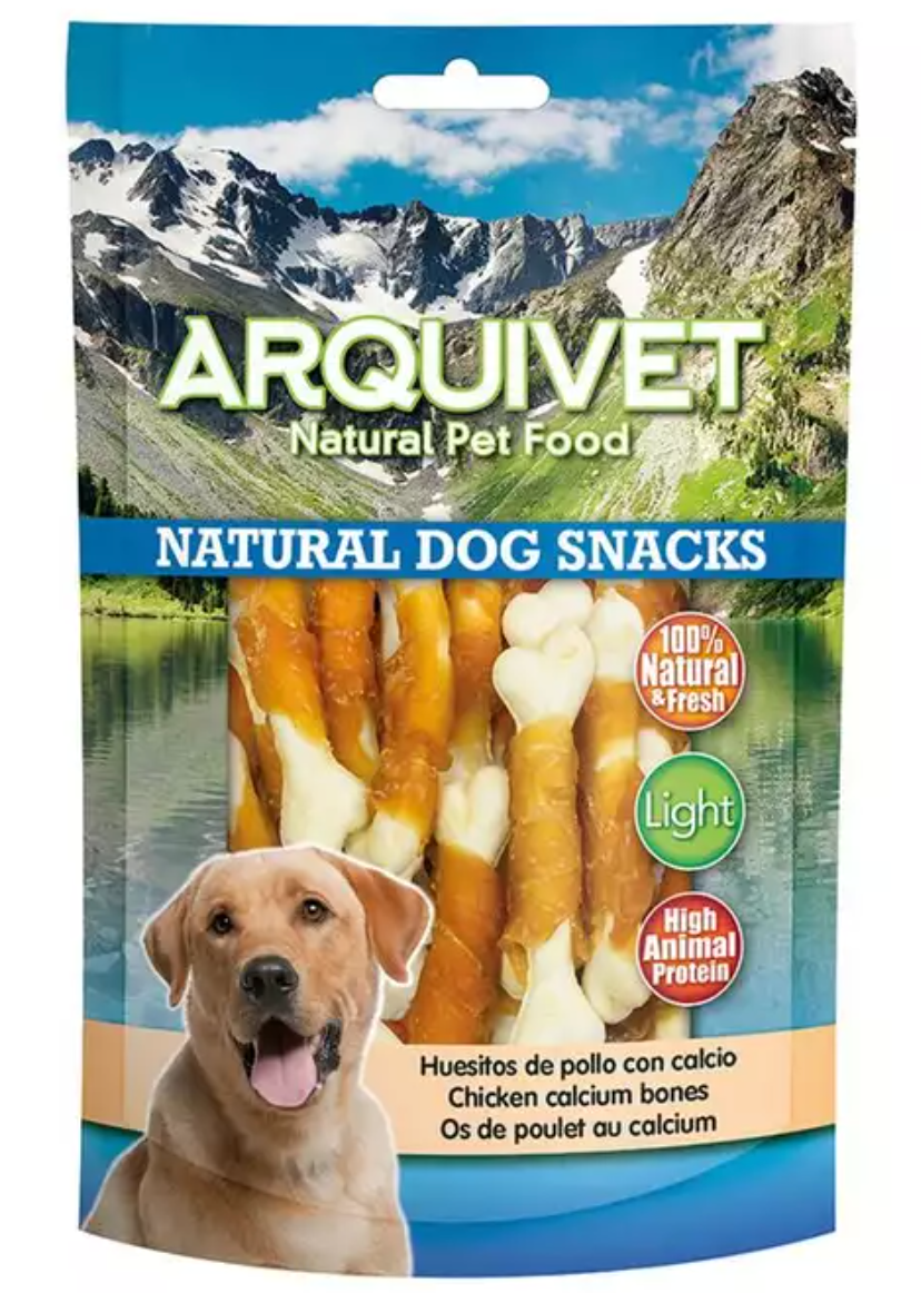 ARQUIVET Przysmak dla psa kostki owinięte kurczakiem 100g