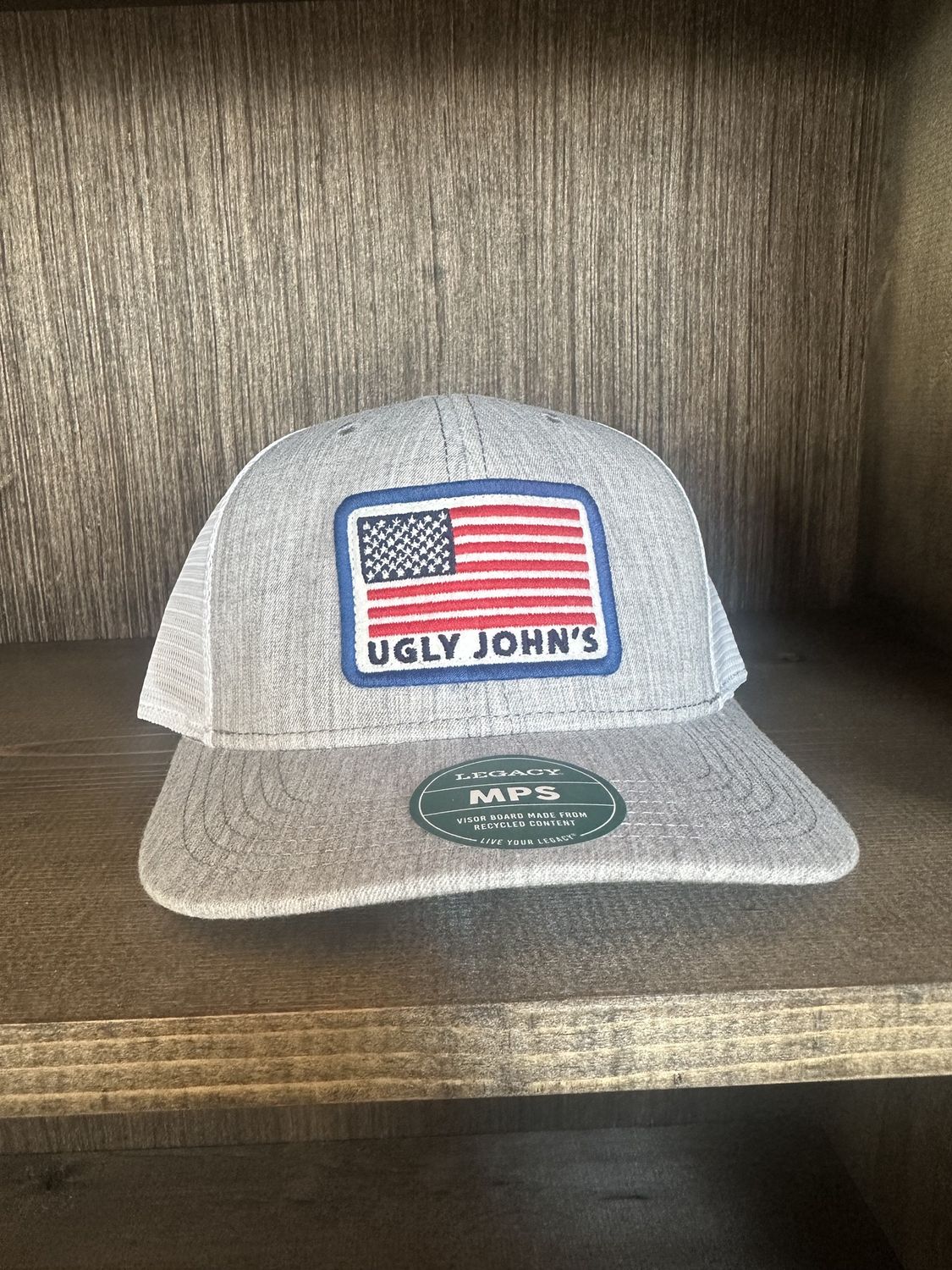 Ugly Johns American Flag Trucker Hat, Color: Grey