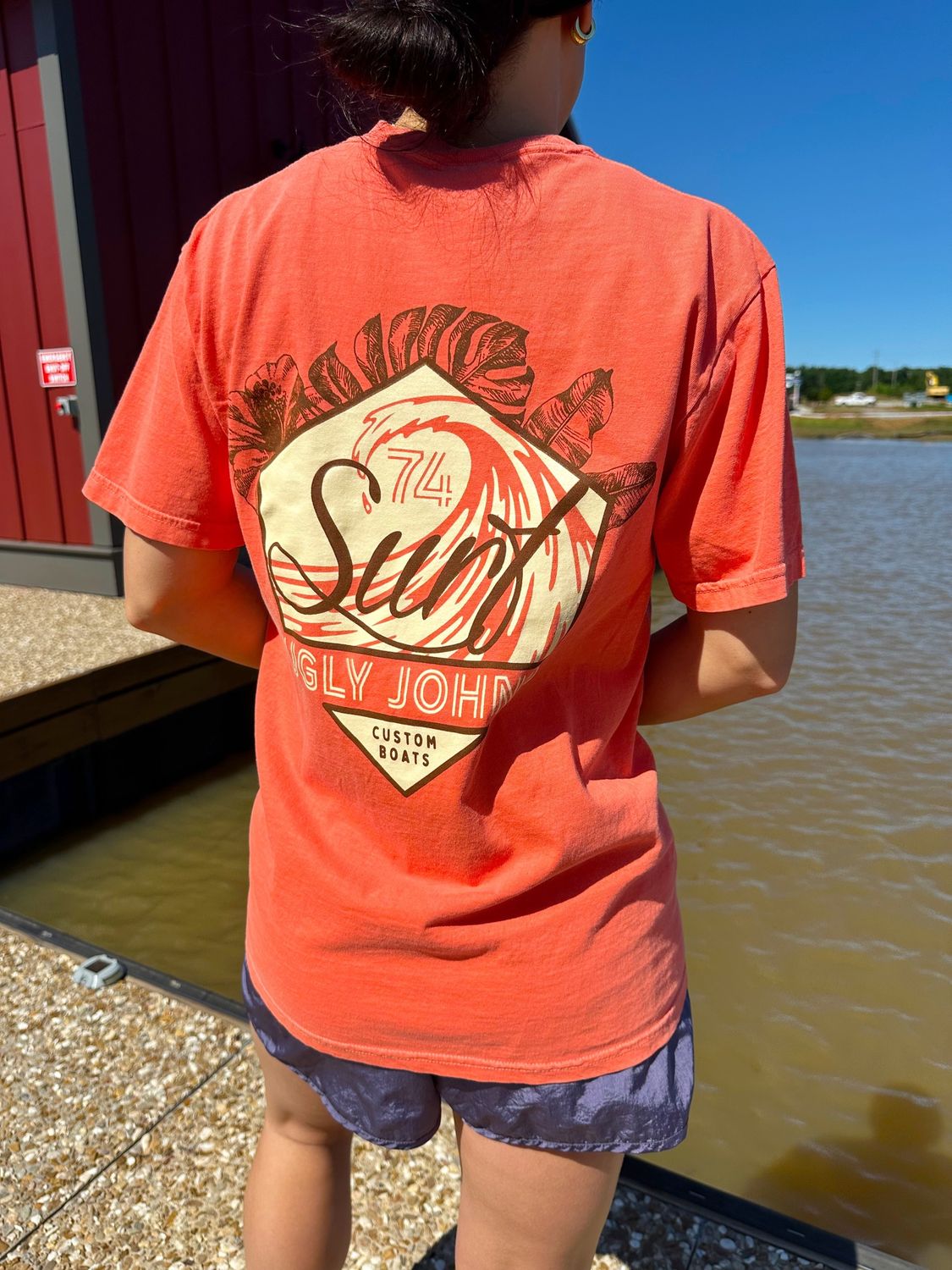 Ugly Johns &quot;Salty&quot; Bright Salmon Tee