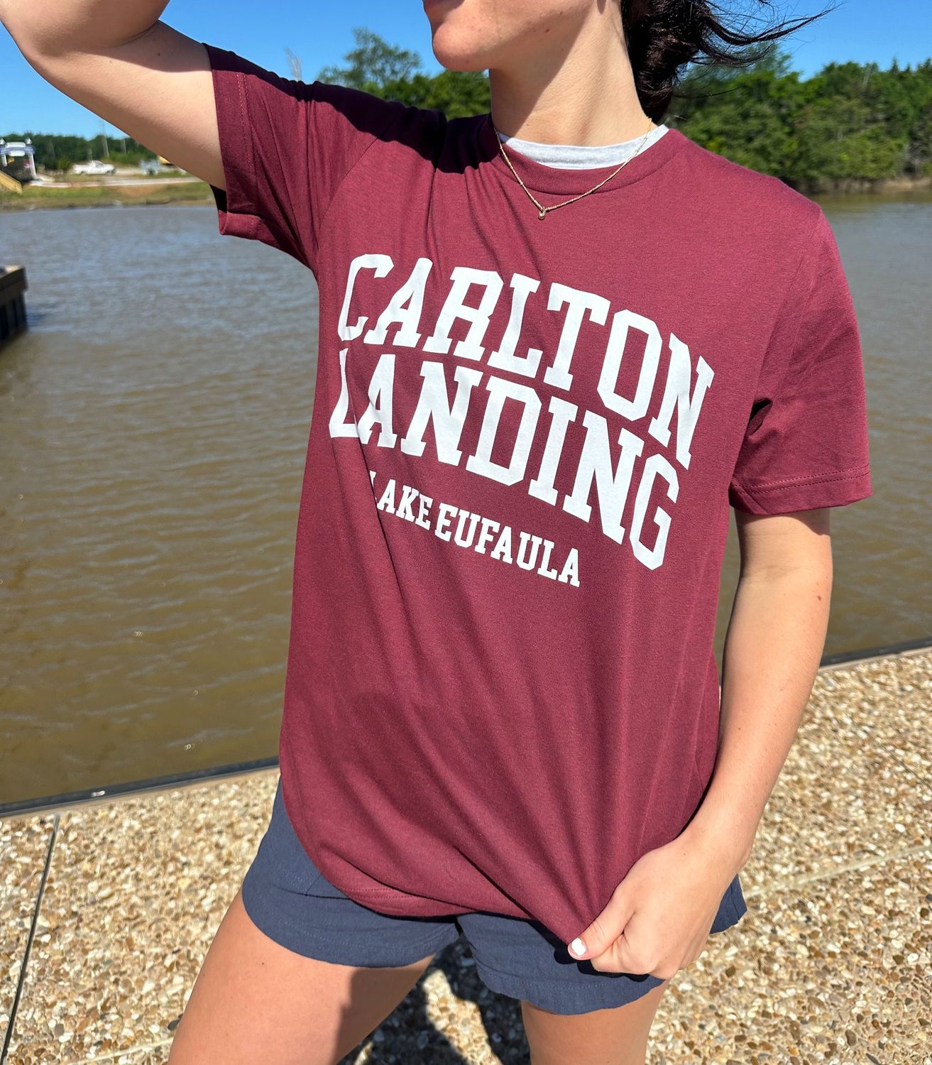 Carlton Landing Heather Maroon Jersey Tee