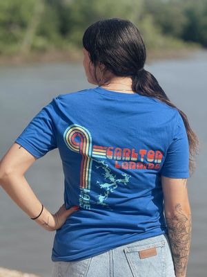 Carlton Landing Retro Sunshine Blue Tee