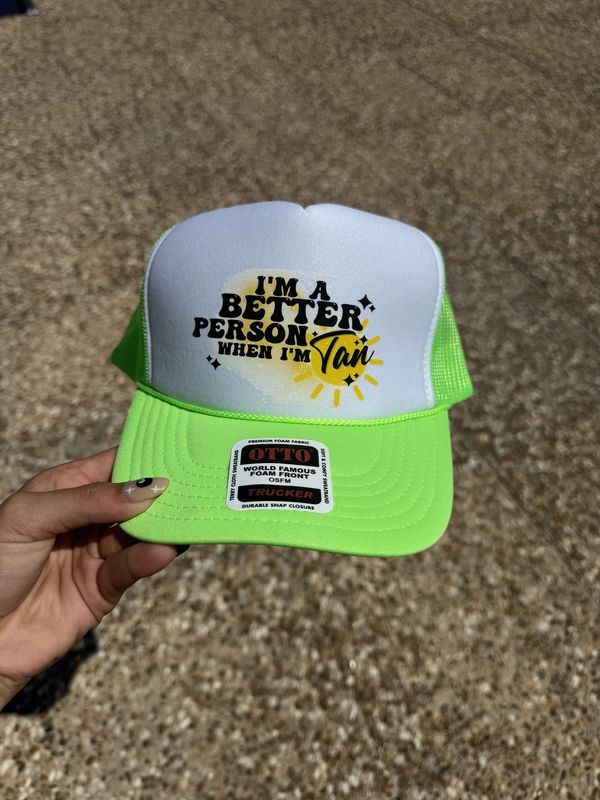Lime Green &amp; White Trucker Hat