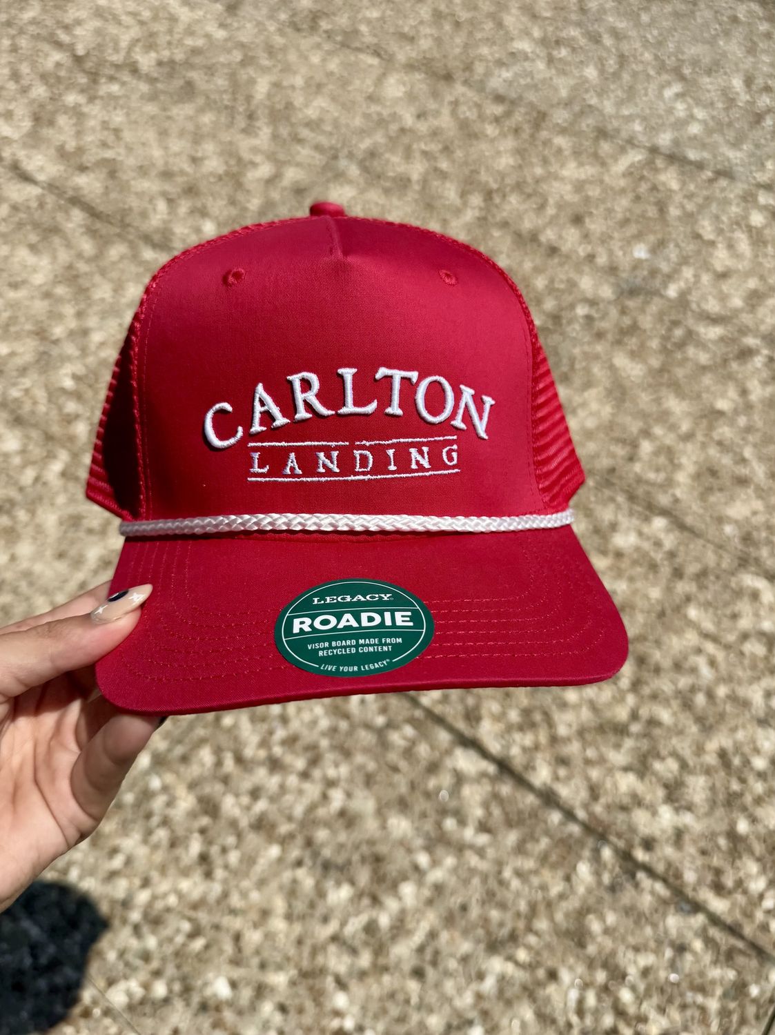 Carlton Landing Rope Trucker Hat, Color: Red