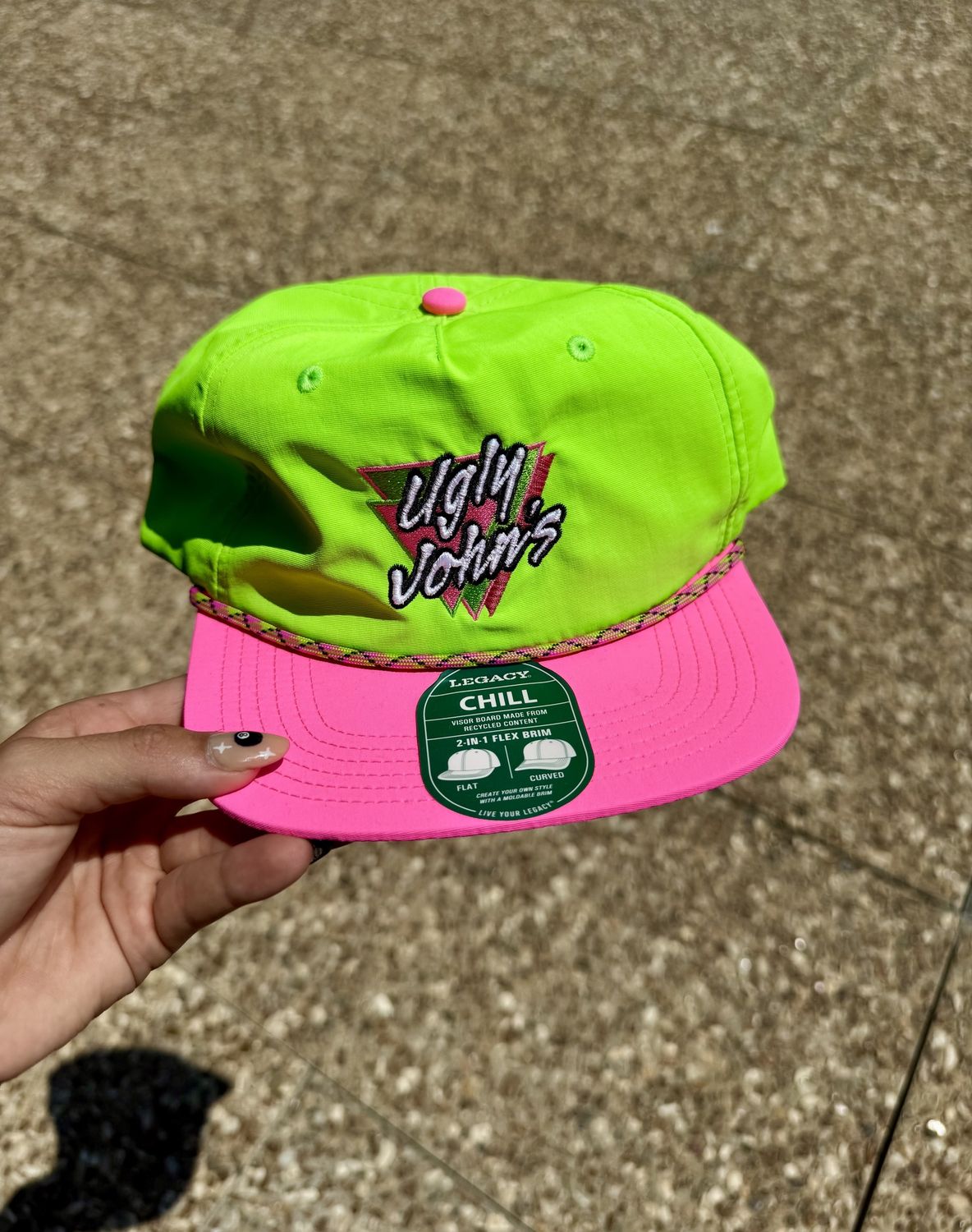 Ugly Johns Retro Hat, Color: Green/Pink