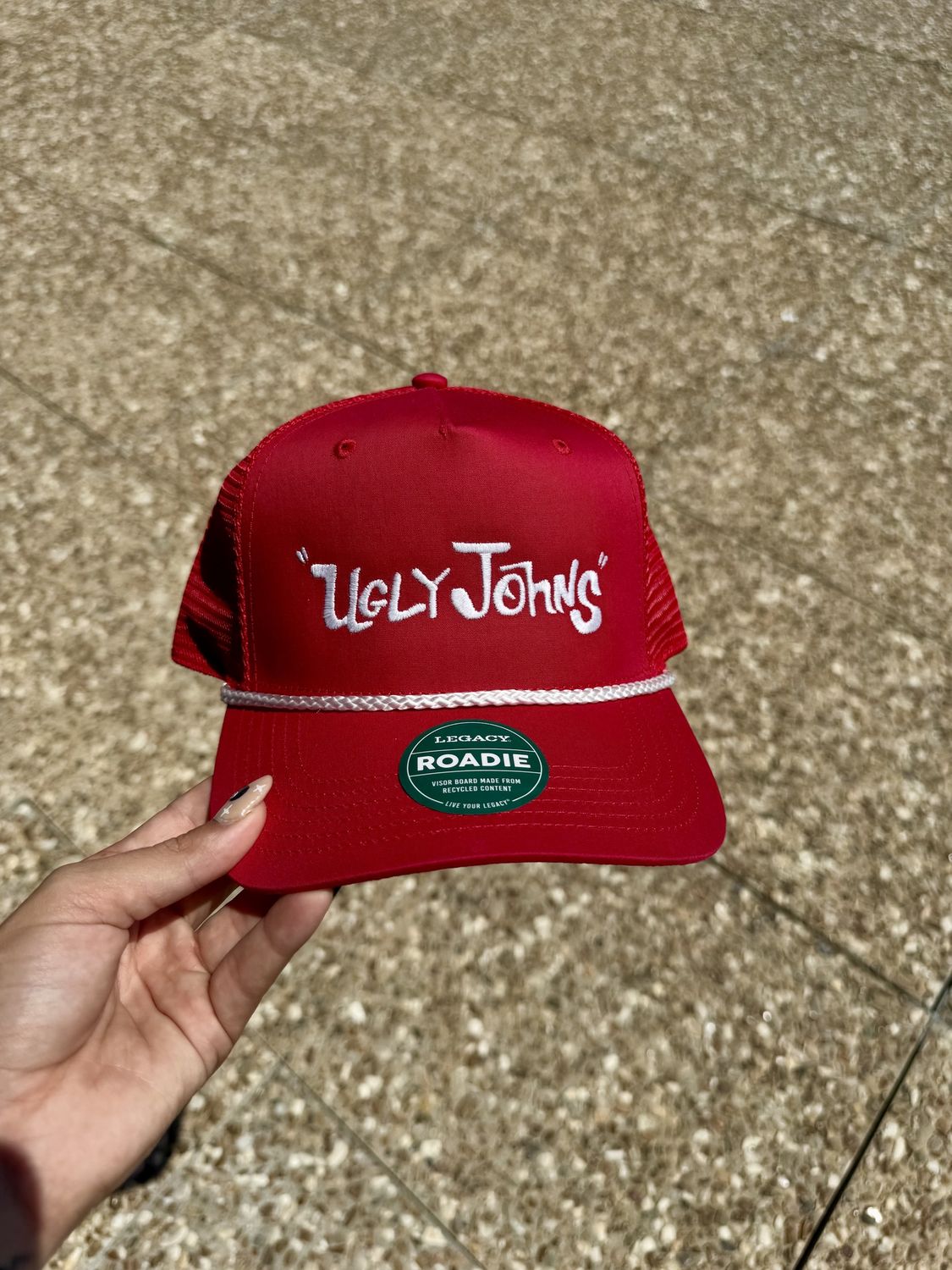 Ugly Johns Rope Trucker Hat, Color: Red