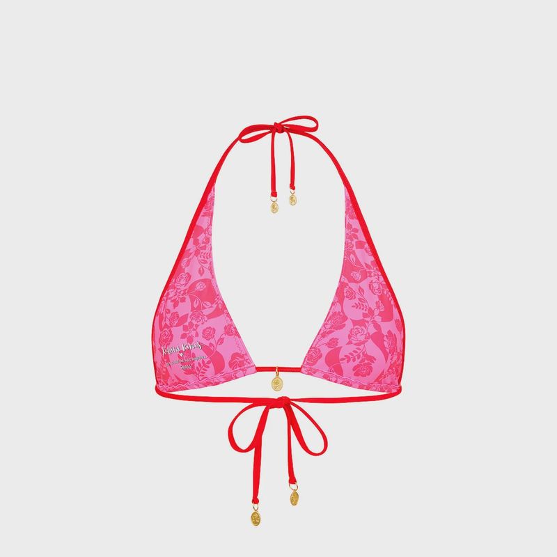 Bind Tie Halter Bikini Top- Hearts Collide