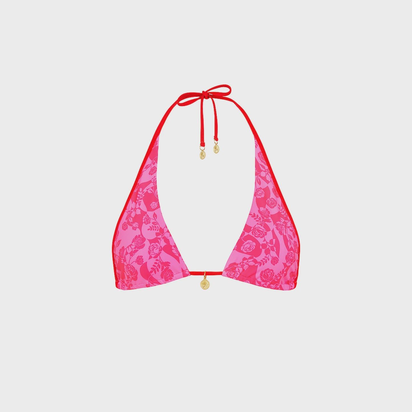 Bind Tie Halter Bikini Top- Hearts Collide, Size: S