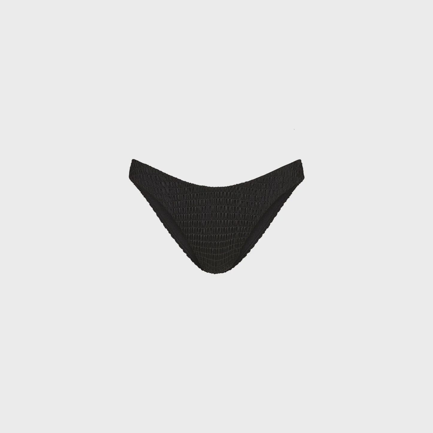 Shirred Minimal Full Coverage Bikini Bottom- Twilight Black, Size: S