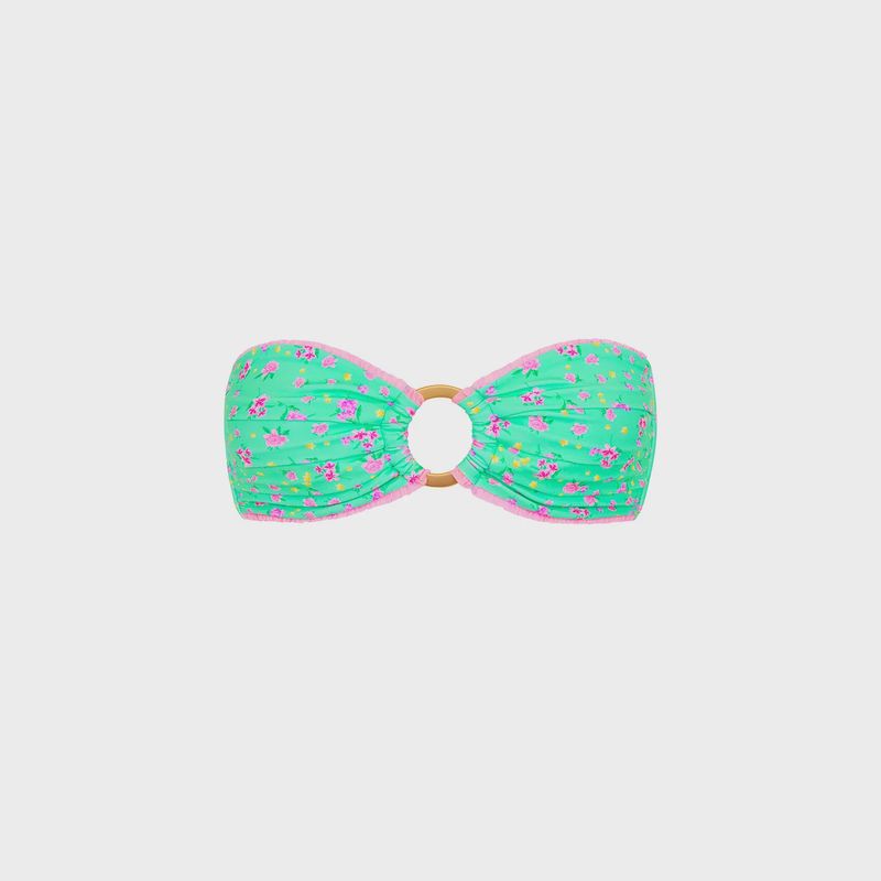 Decorative Strapless Bikini Top- Mint Macaron