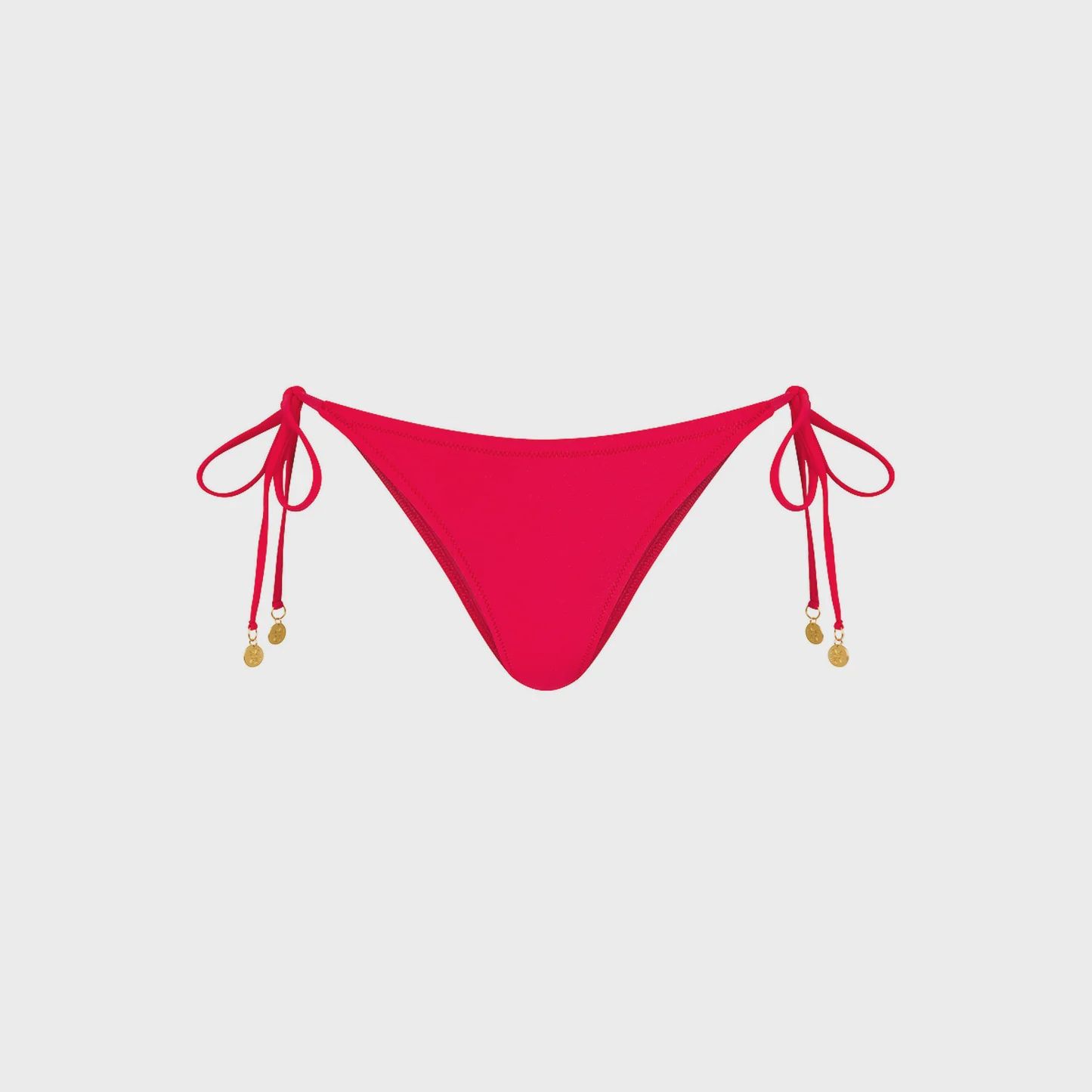 Full Coverage Tie Bikini Bottom- Cherry Crush, Size: S