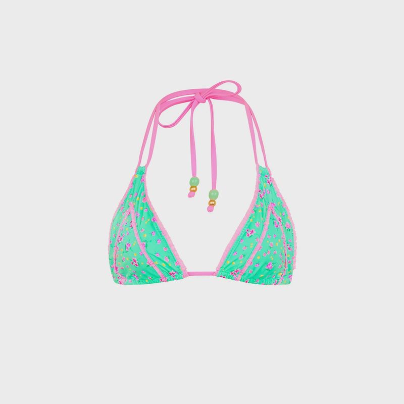 Decorative Panel Halter Bikini Top- Mint Macaron