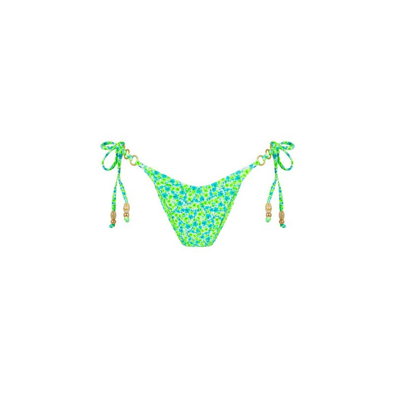Trio Ring Cheeky Tie Bikini Bottom- Apple Blossom