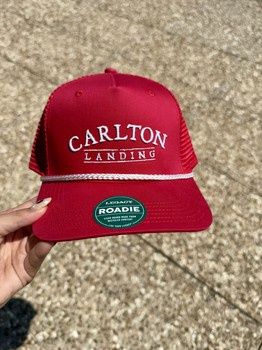Red Carlton Landing Rope Trucker Hat
