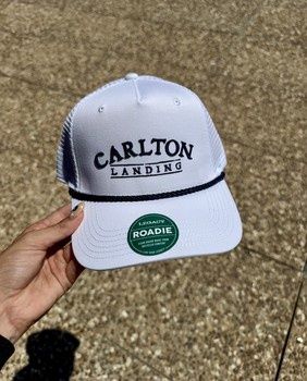 White Carlton Landing Rope Trucker Hat