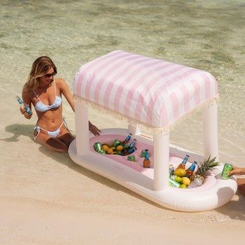Pink Floating Cabana Bar