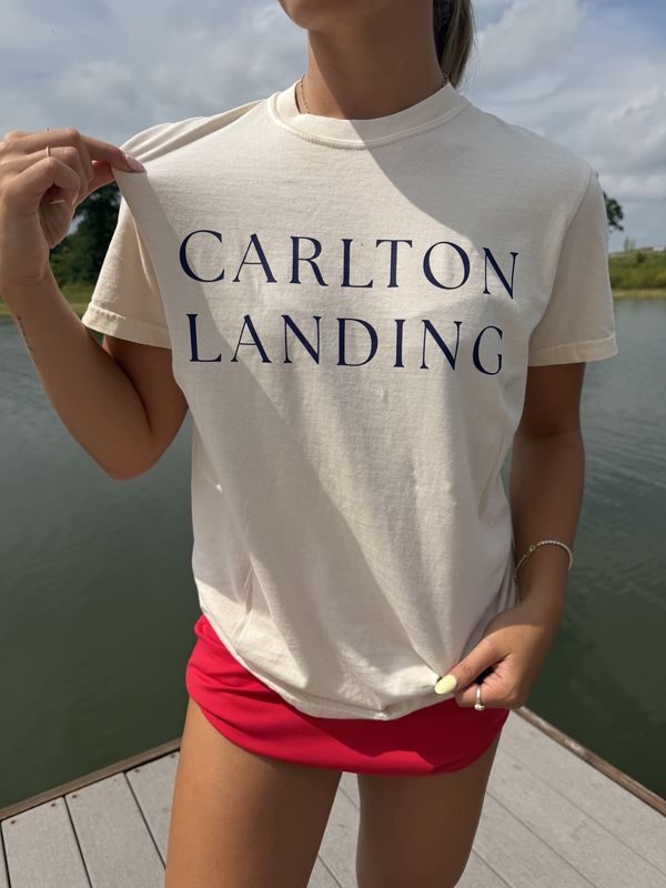 Ivory+Navy Carlton Landing Tshirt