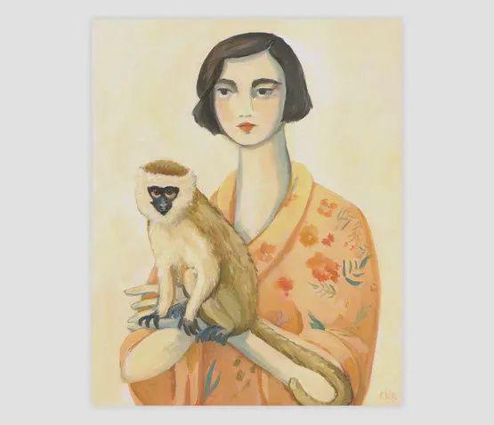 A Lady and Her Monkey