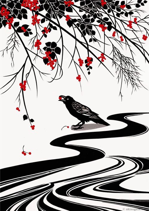 Crow &amp; Red Berries