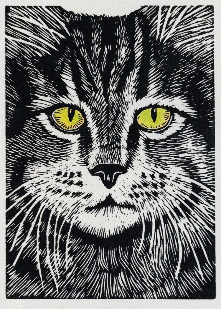 Green Eyed Cat, Size: 5"x7"
