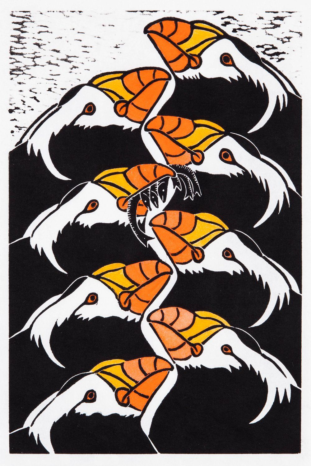 Eight Puffins, Size: 8"x12"