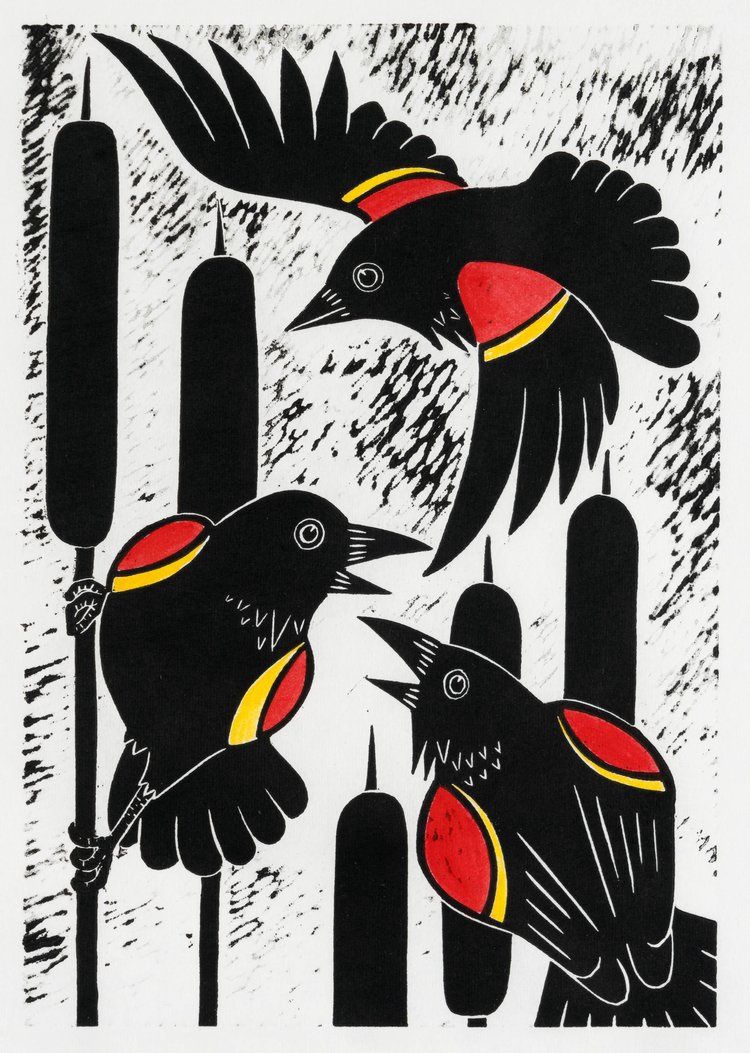 Three Blackbirds, Size: 8"x11"