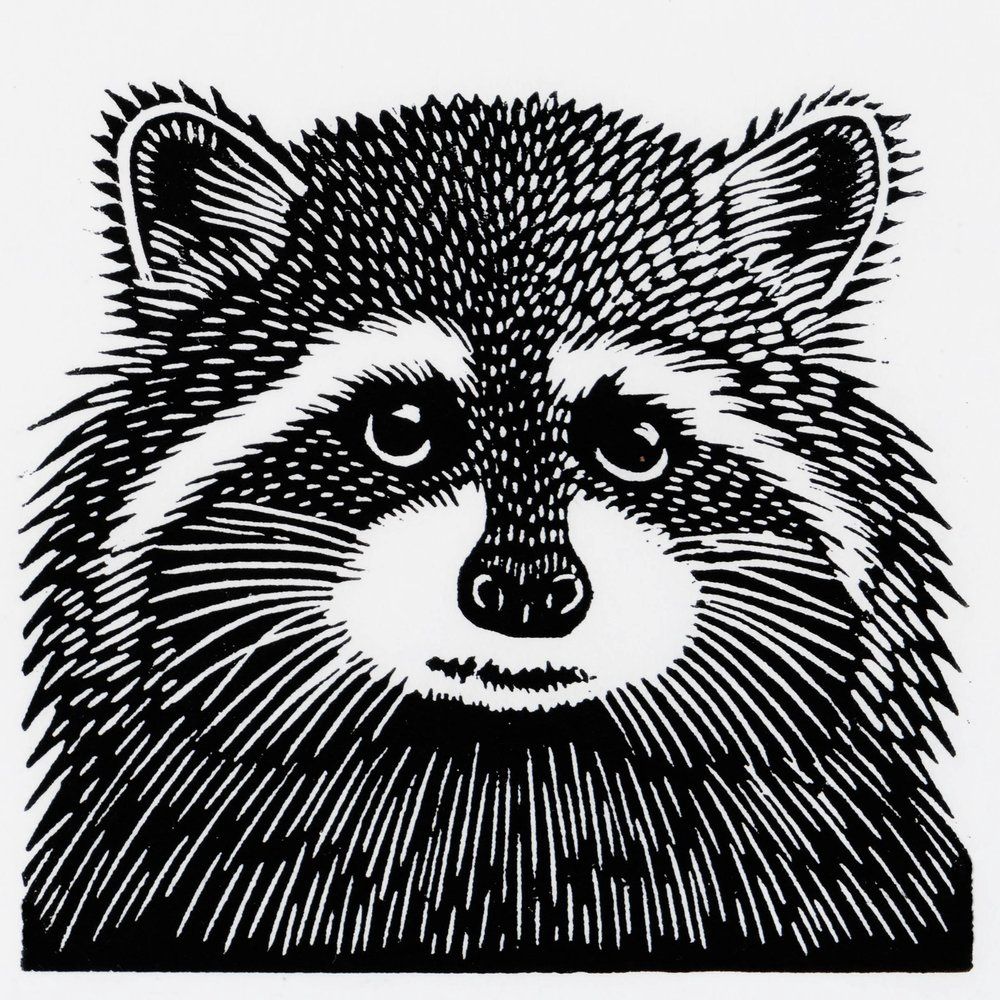 Rocky Raccoon, Size: 6"x6"
