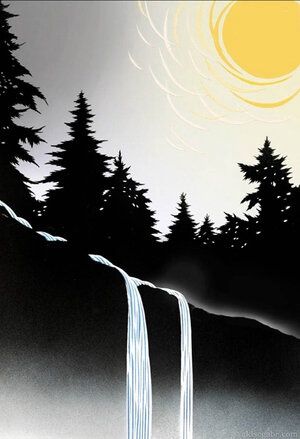 Moonlight Falls, Size: 8.5"x11"