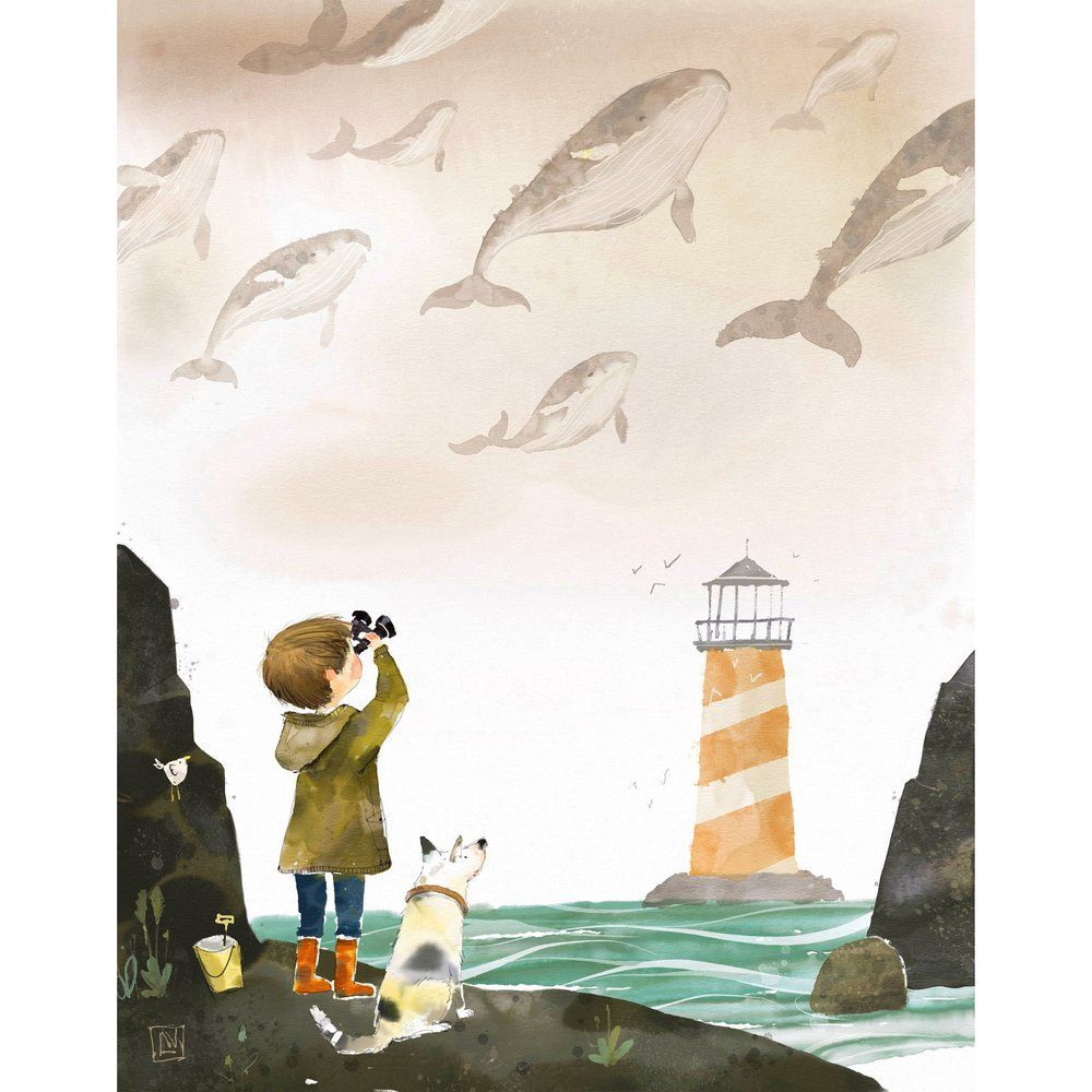 Whale Spotting, Size: 11"x14"