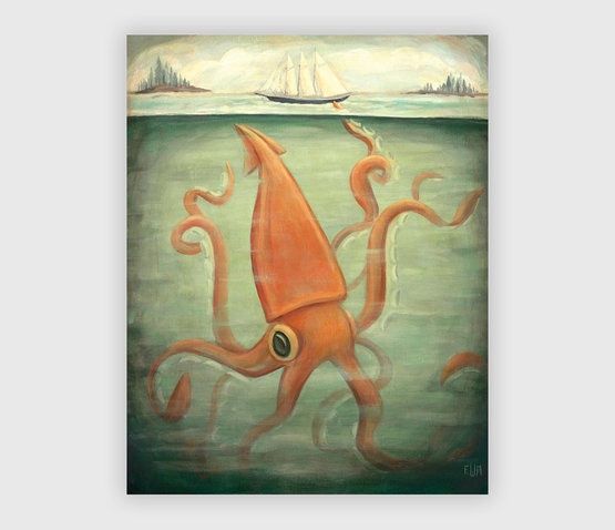 Kraken Underneath, Size: 8"x10"