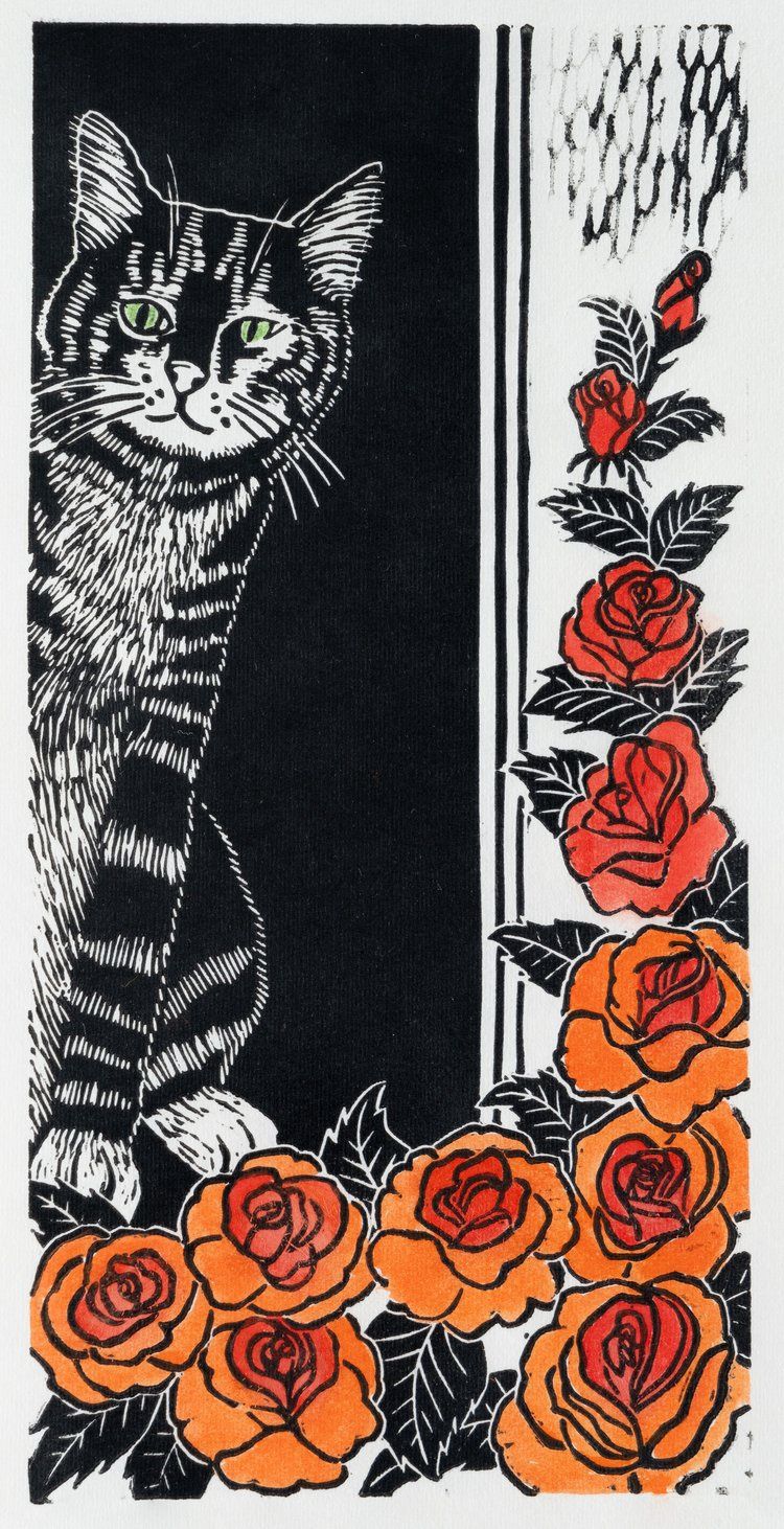 Tabby in the Window, Size: 6"x12"