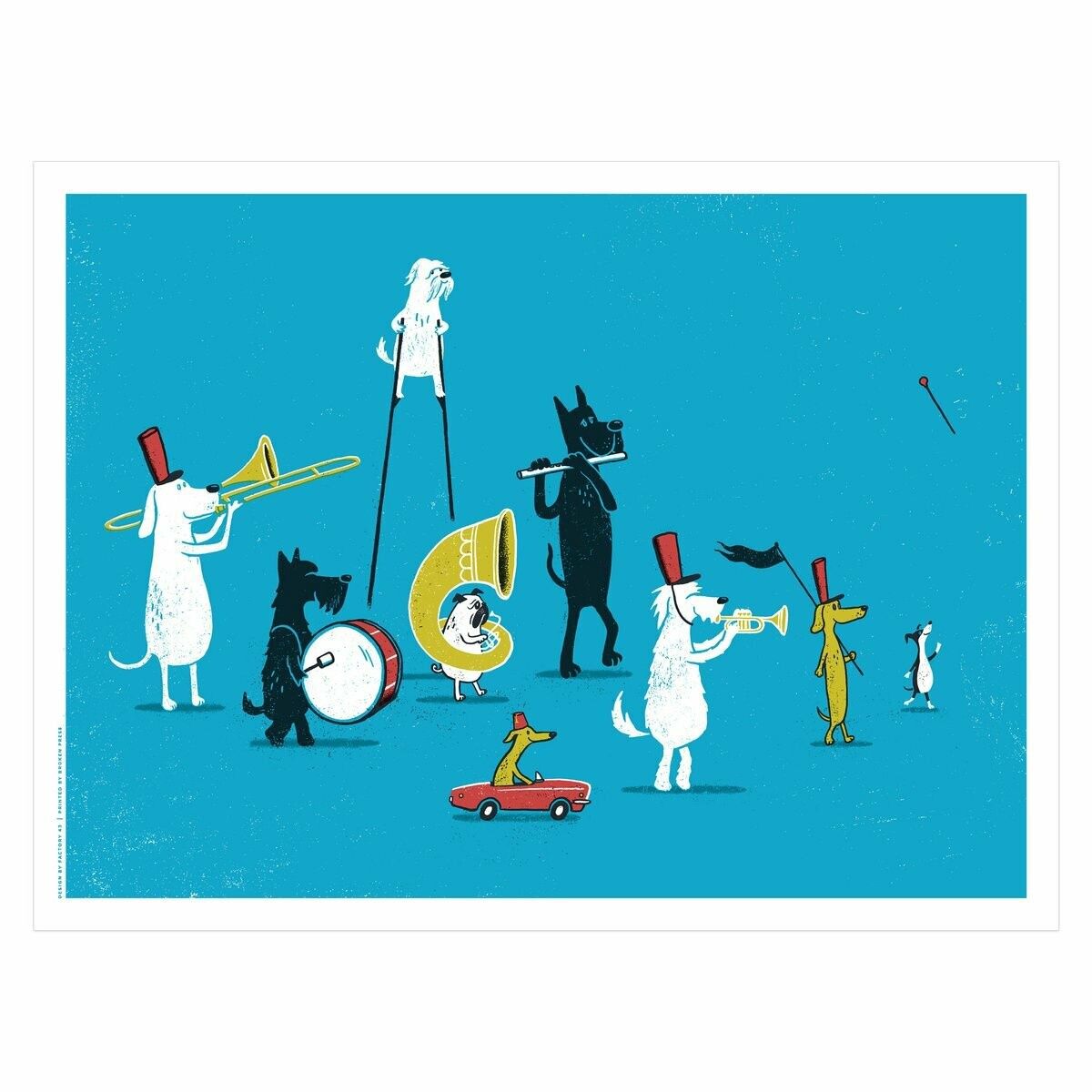 Dog Parade, Size: 24"x18"