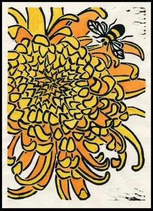 Chrysanthemum, Size: 5"x7"