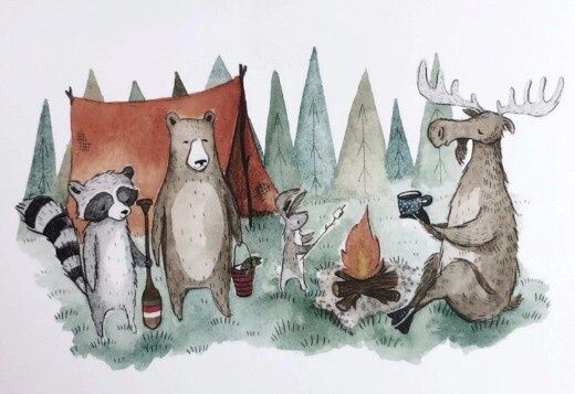 Gathering Friends, Size: 10"x8"