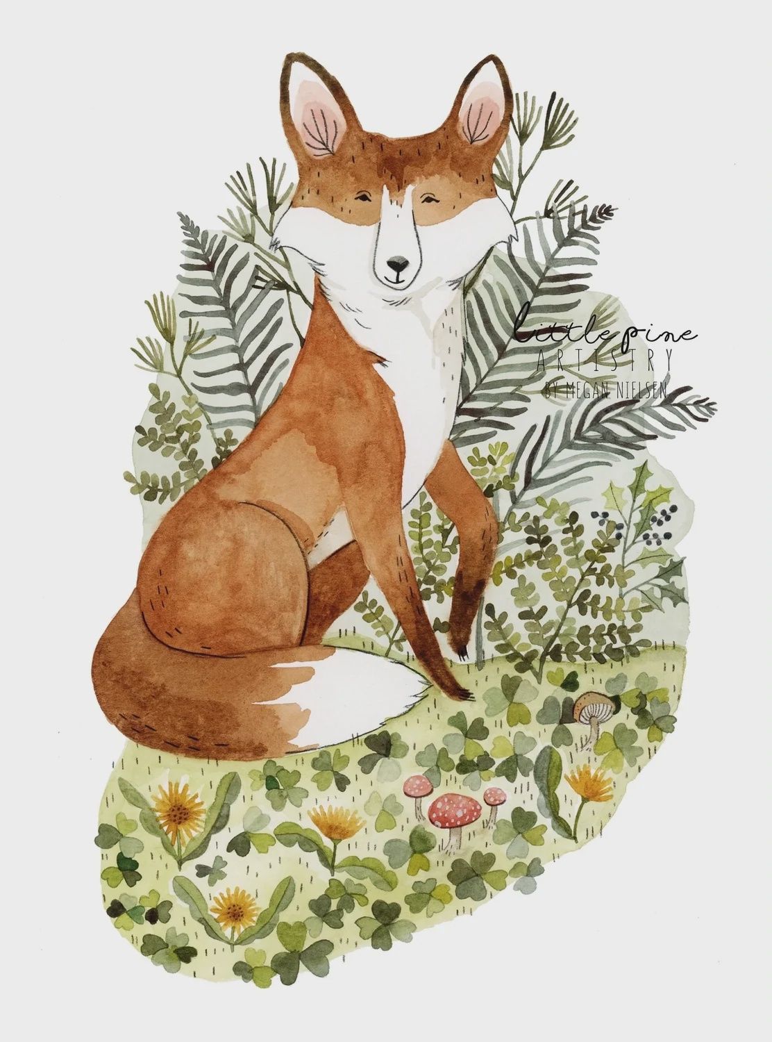 Fox &amp; Clover, Size: 8"x10"
