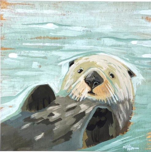 Puget Otter, Size: 8"x8"